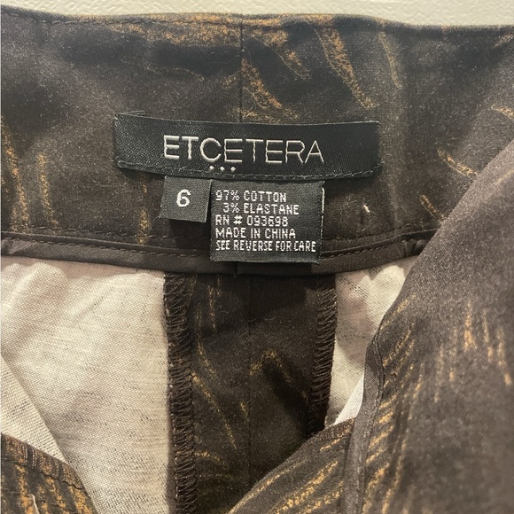 Etcetera 6 Cute Fun Flirty Animal Print Cuffed Capris - Picture 4 of 4